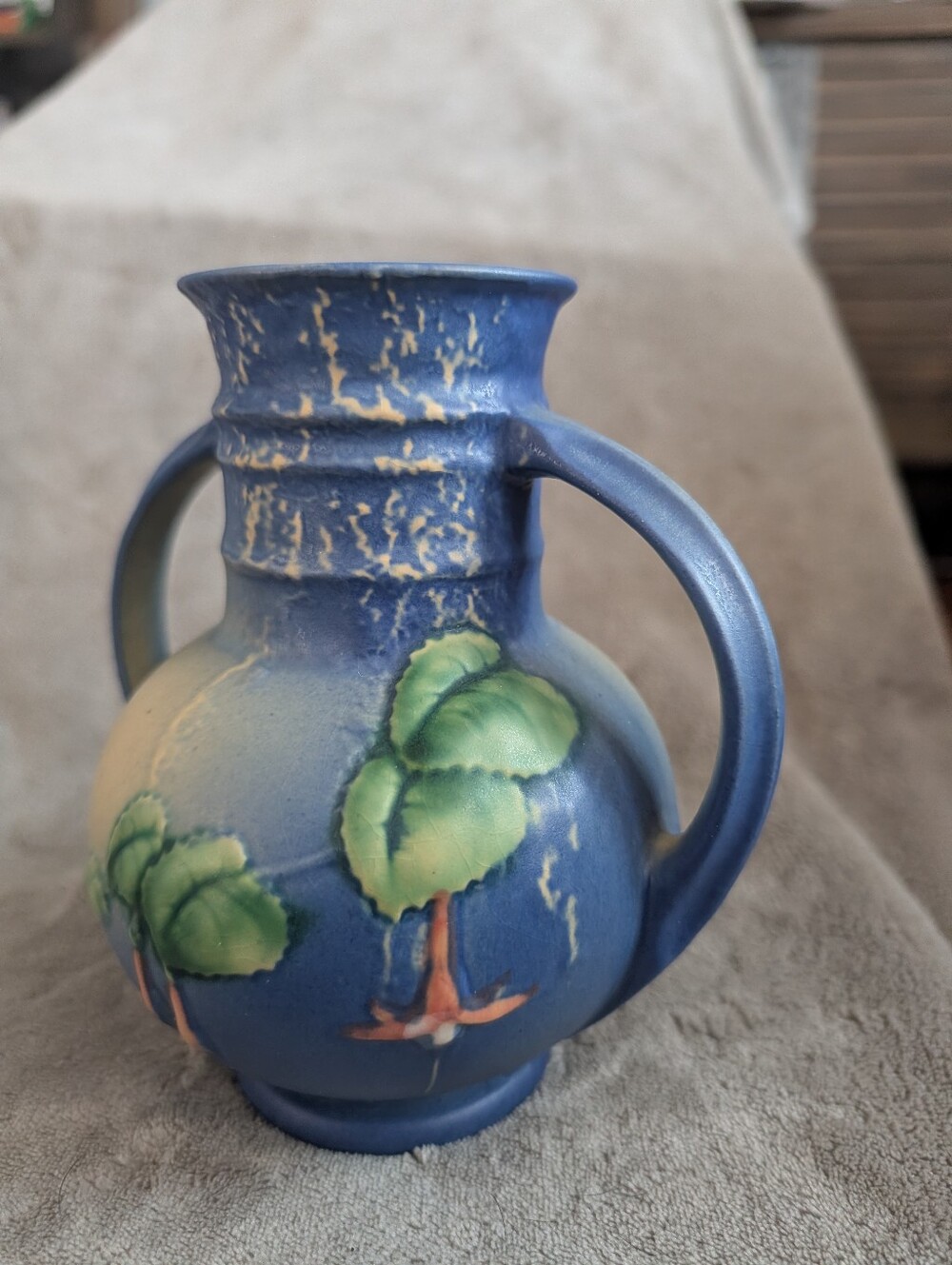 Vintage Roseville Pottery Fuchsia Vase 891-6 Art Pottery USA Floral Vase